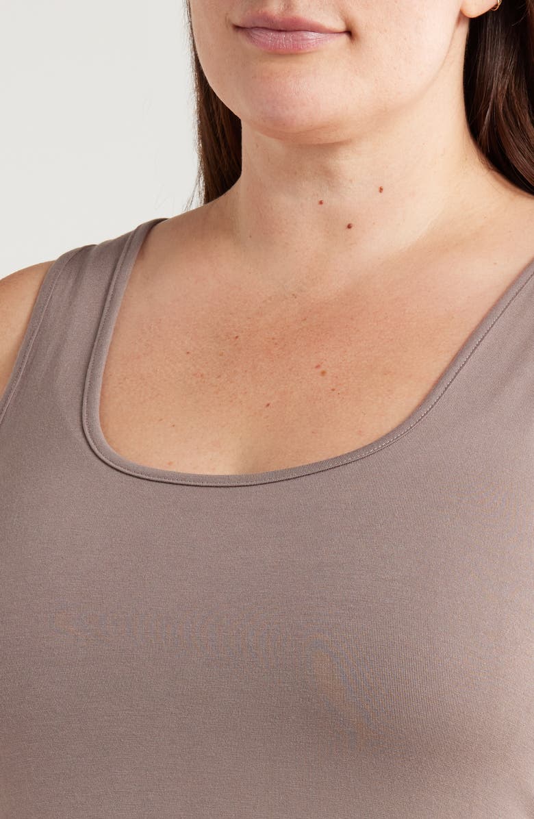 24seven Comfort Apparel Jersey Tunic Tank, Alternate, color, Taupe