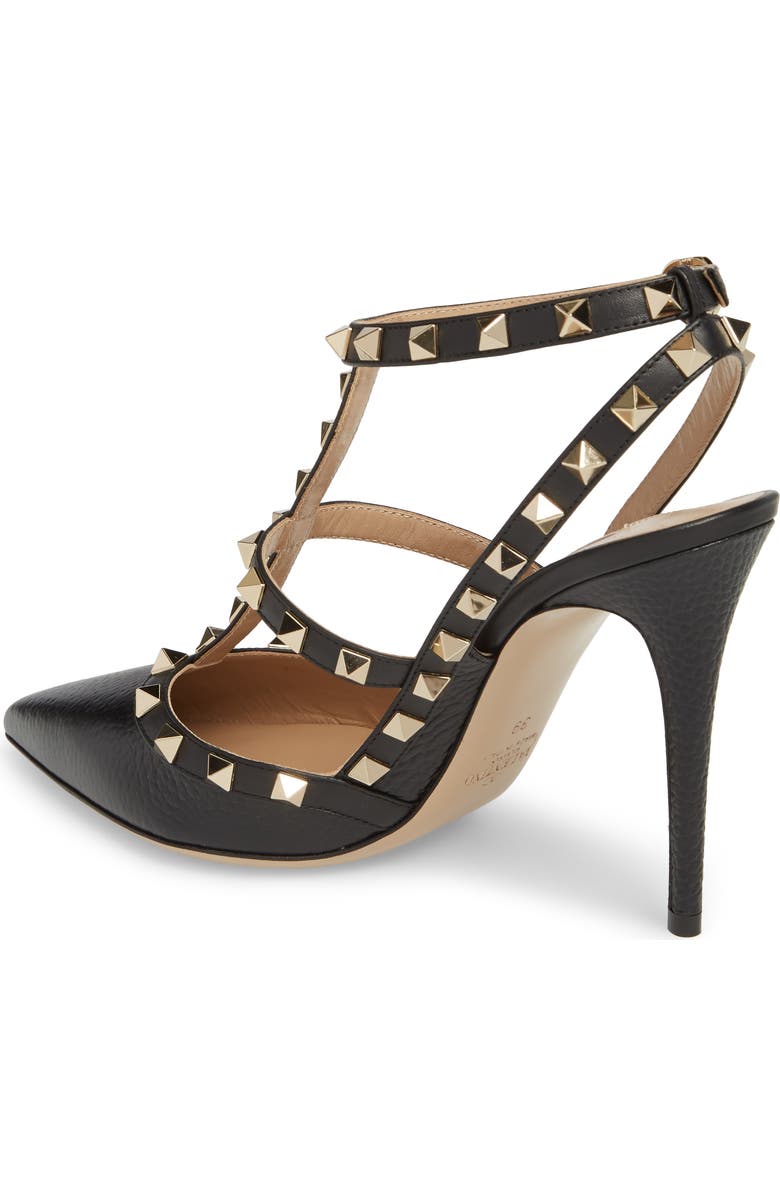 Valentino Garavani Rockstud T-Strap Pointed Toe Pump, Alternate, color,