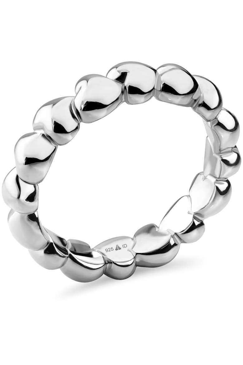 Sweet Heart Eternity Band Ring in Rhodium Plated Sterling Silver, Alternate, color, Silver