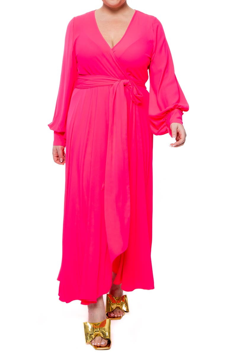 MEGHAN LA Lilypad Surplice Maxi Dress, Main, color,