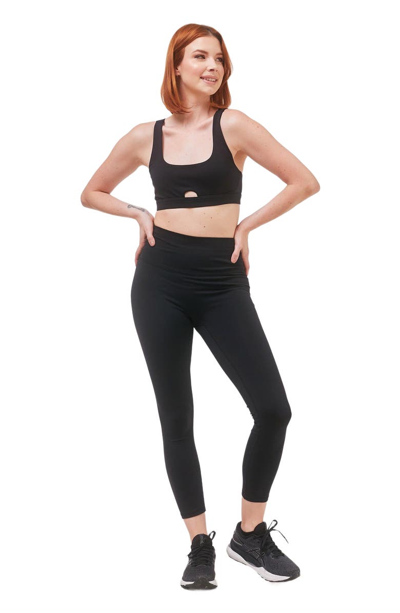 Rebody Active Hybrid Legging High Waist Crop Leggings 23", Alternate, color, Metropolis Black