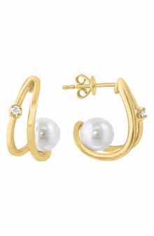 EFFY Diamond & Freshwater Pearl Earrings