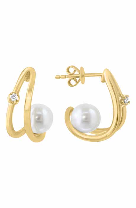 EFFY Diamond & Freshwater Pearl Earrings