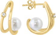 EFFY Diamond & Freshwater Pearl Earrings