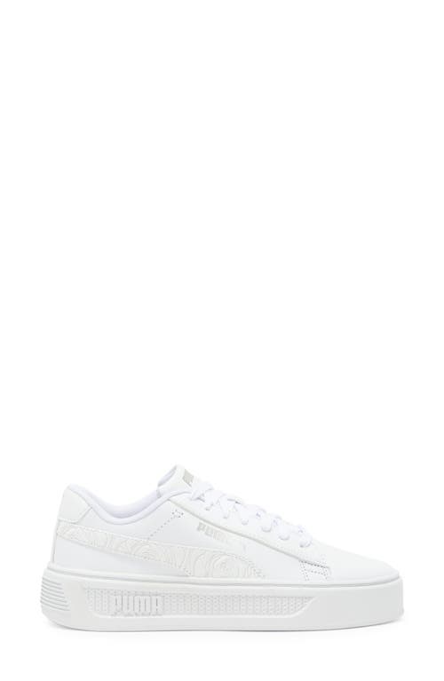 Puma Smash Platform V3 Imprint Sneaker In White