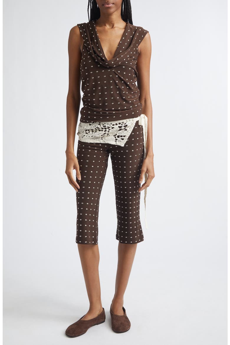 Hunni Studded Jersey Top with Hood, Alternate, color, BROWN