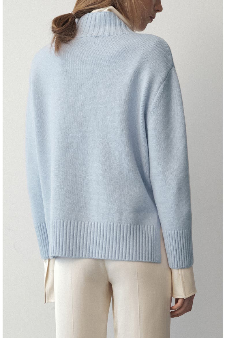 Mock Neck Sweater, Alternate, color, SKY BLUE