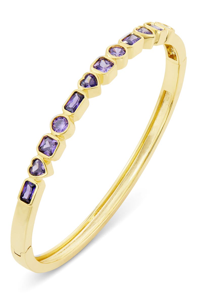 Multi Shape Bezel Set Bangle, Main, color, YELLOW GOLD