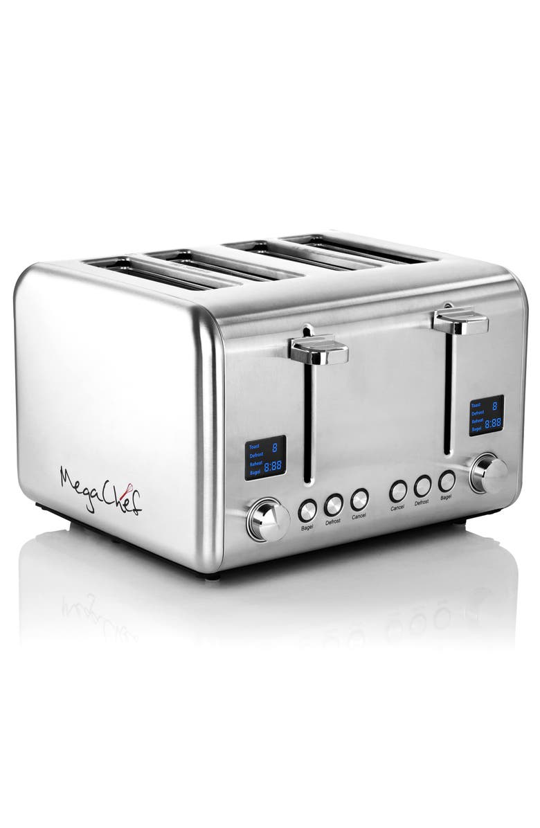 Megachef 4 Slice Toaster in Stainless Steel Silver, Alternate, color, Grey