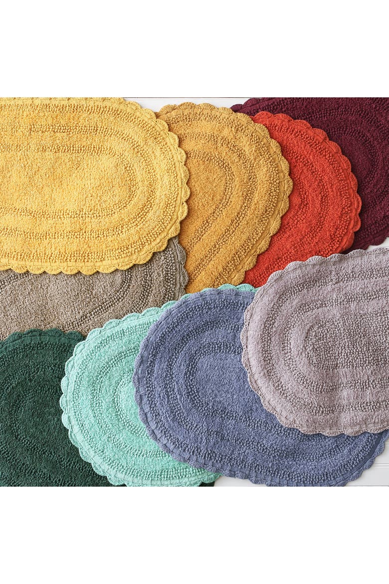 Oval Crochet Bath Mat, Alternate, color, Dusty Lilac