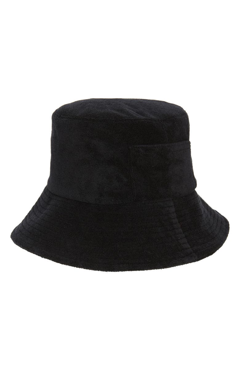 Lack of Color Terry Wave Bucket Hat, Main, color, Black