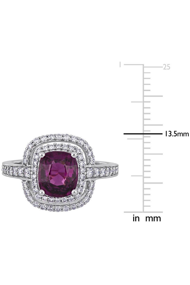 Rhodolite & Diamond Halo Cocktail Ring 14k, Alternate, color, Rhodolite
