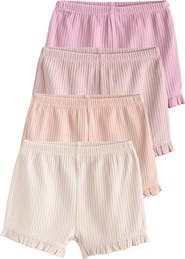 NEXT 4-Pack Stretch Cotton Frill Hem Shorts