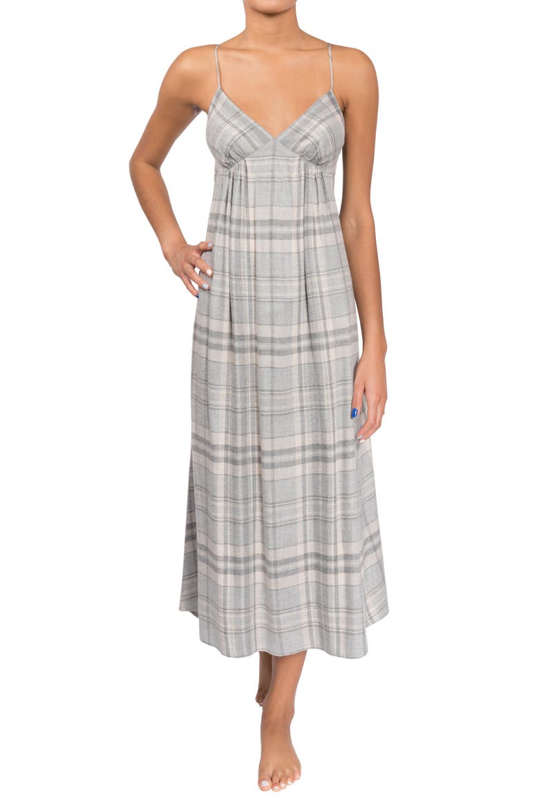 Empire Nightgown, Main, color, GREY W/ GOLD LUREX