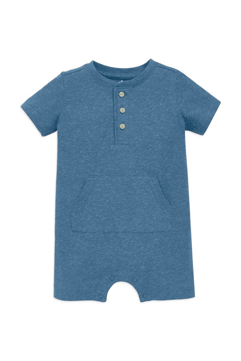 Baby Heathered Henley Shortie, Main, color, Moonlight