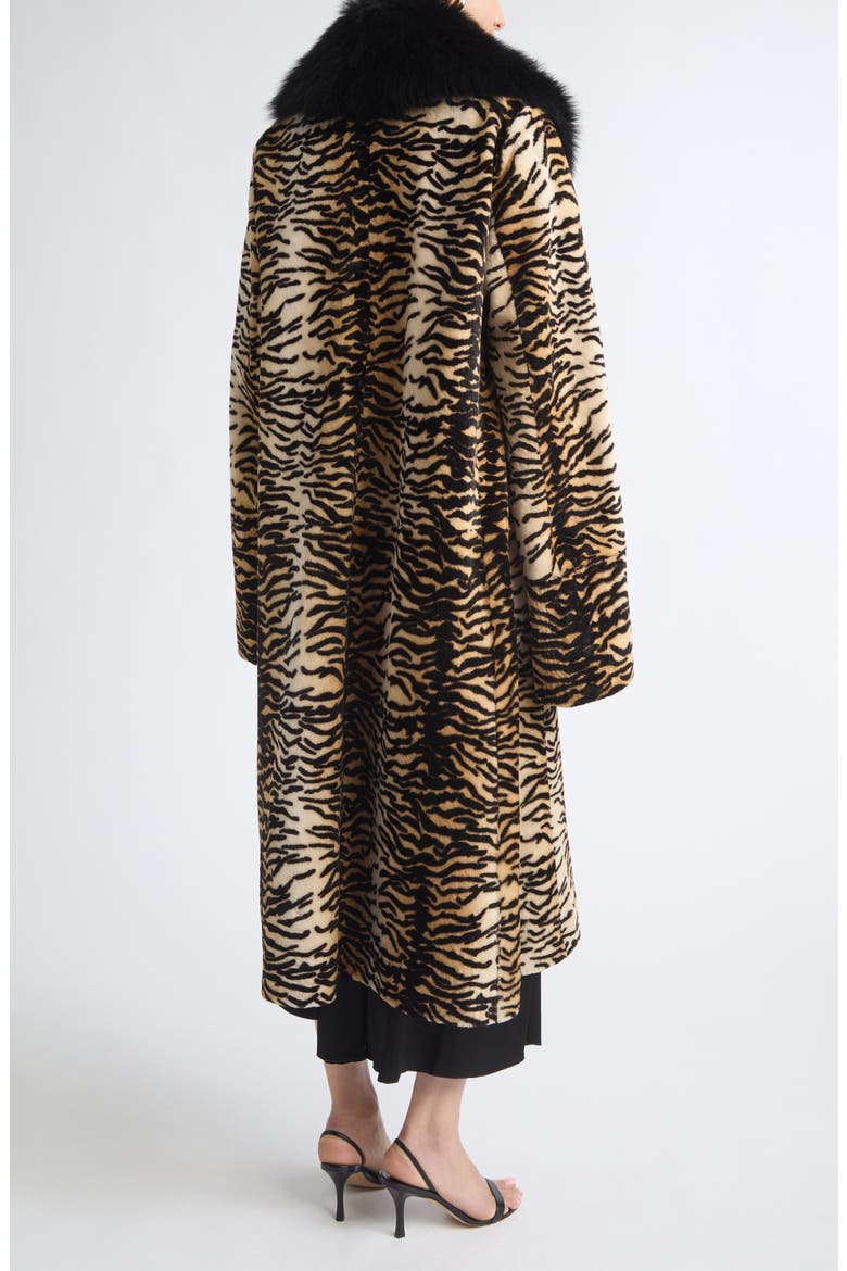 Nina Genuine Shearling Coat, Alternate, color, GOLDEN TIGER