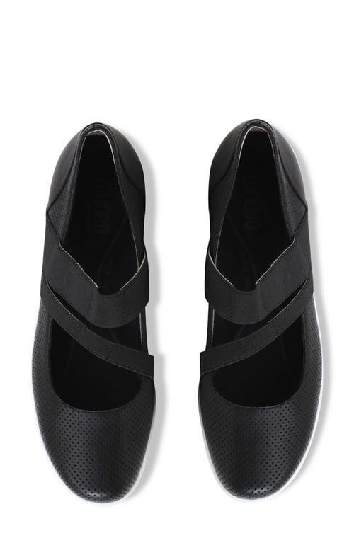 Munro Cass Mary Jane Flat In Black Perf/combo