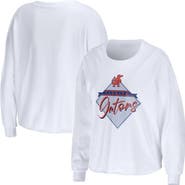 WEAR by Erin Andrews Women's WEAR by Erin Andrews White Florida Gators Diamond Long Sleeve Cropped T-Shirt