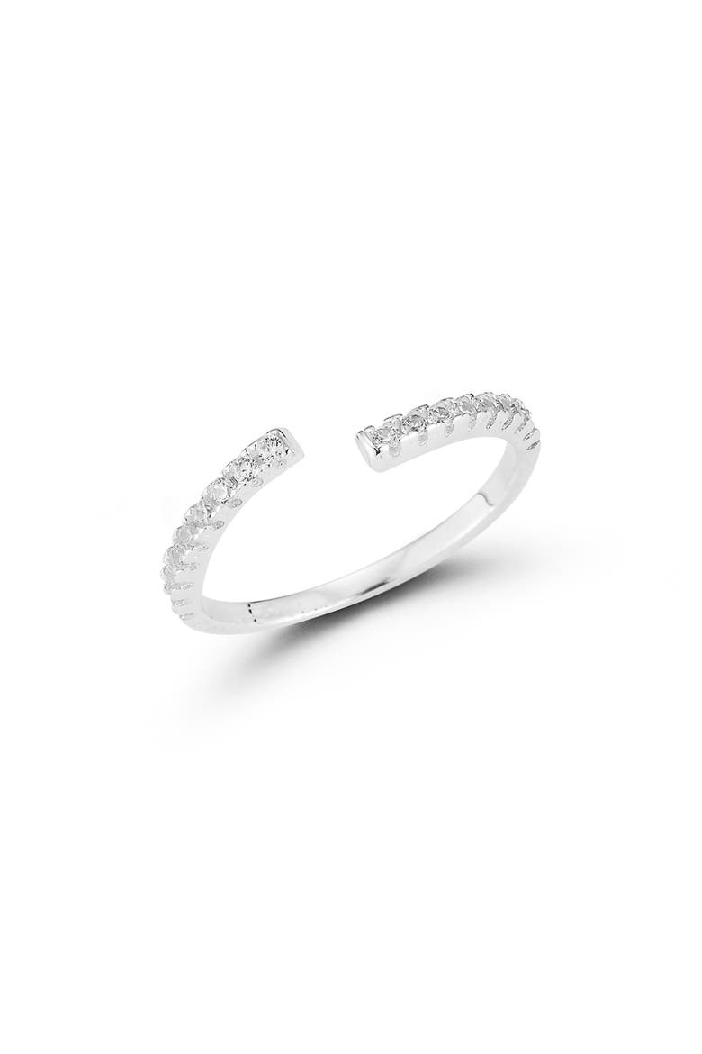 CZ Split Shank Ring, Main, color, SILVER
