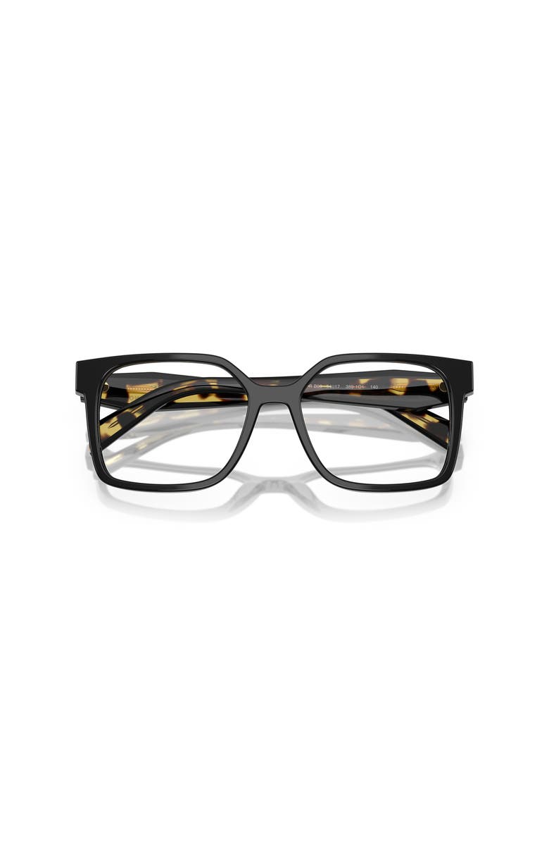 Prada 54mm Rectangle optical glasses, Alternate, color, Black