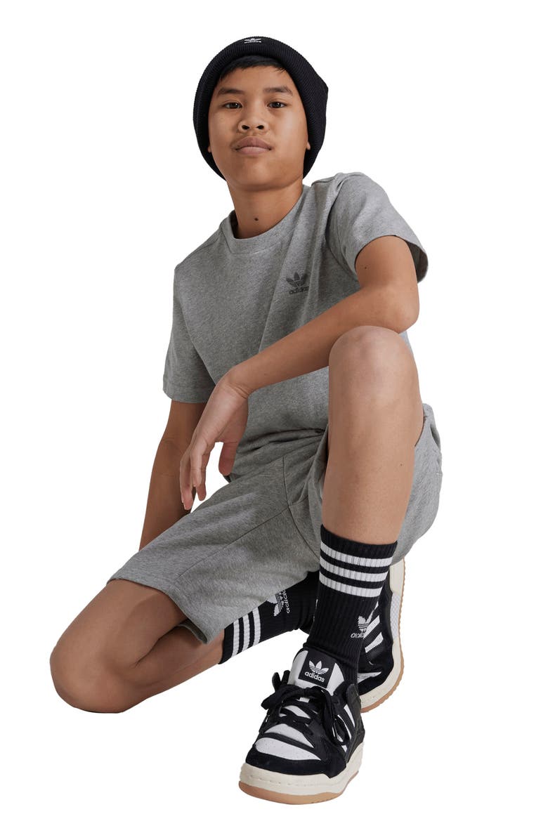 adidas Kids' Essentials Trefoil Logo Cotton T-Shirt, Alternate, color, Mgreyh