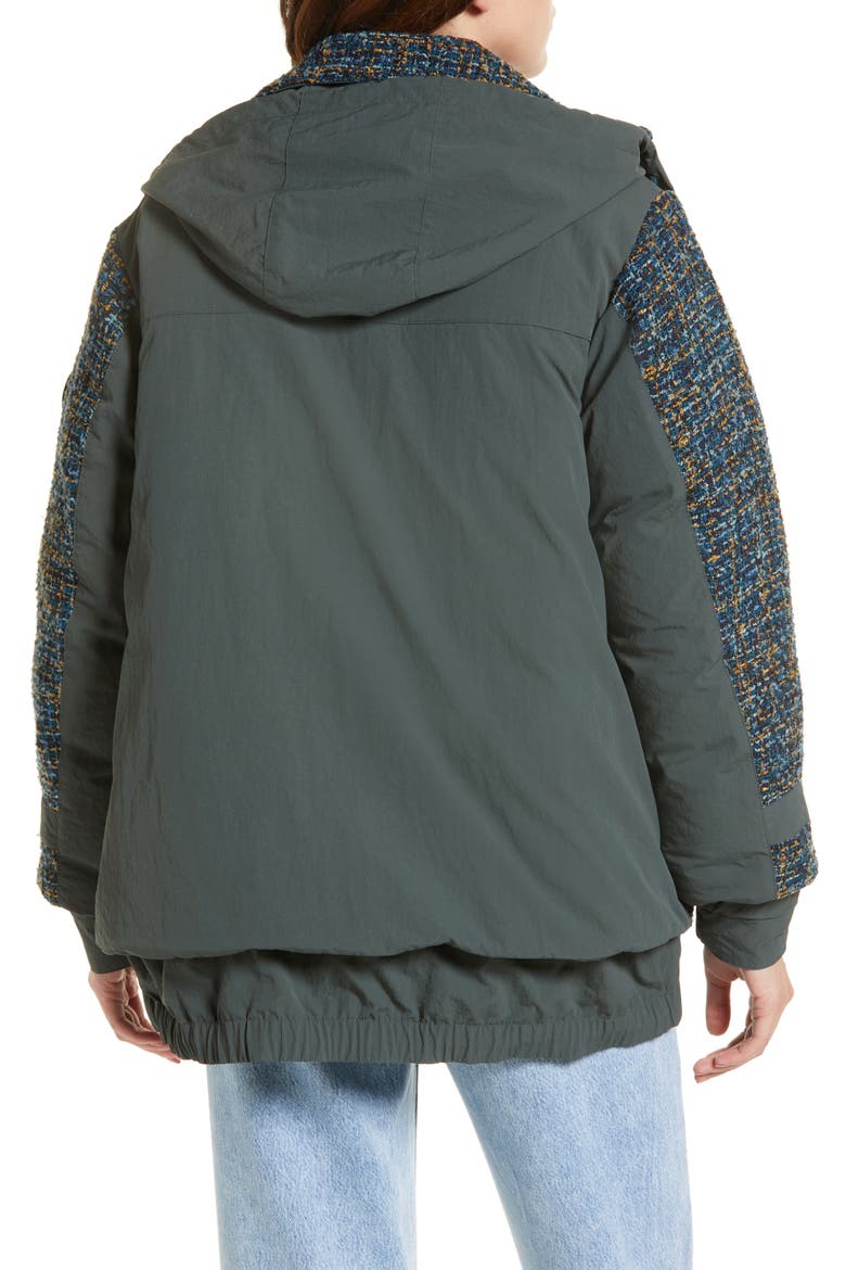 Safara Mixed Media Jacket, Alternate, color, WAVELITE