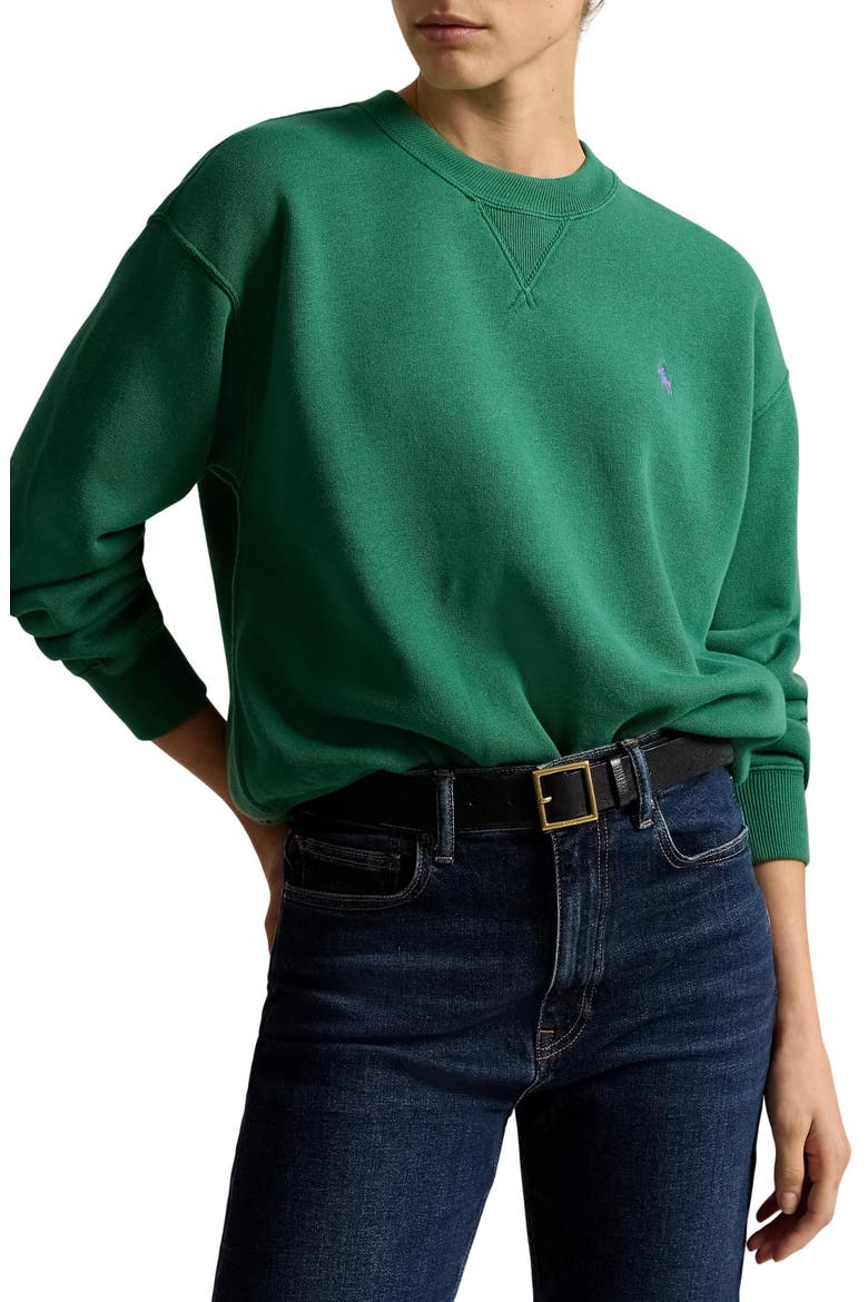 Arctic Fleece Sweatshirt, Main, color, BUSH GREEN