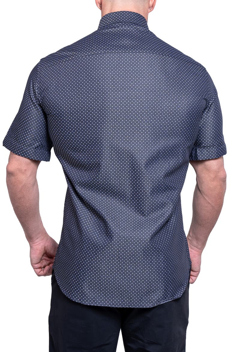 Galileo Resistance0100 Black Short Sleeve Cotton Button-Up Shirt, Alternate, color, BLACK