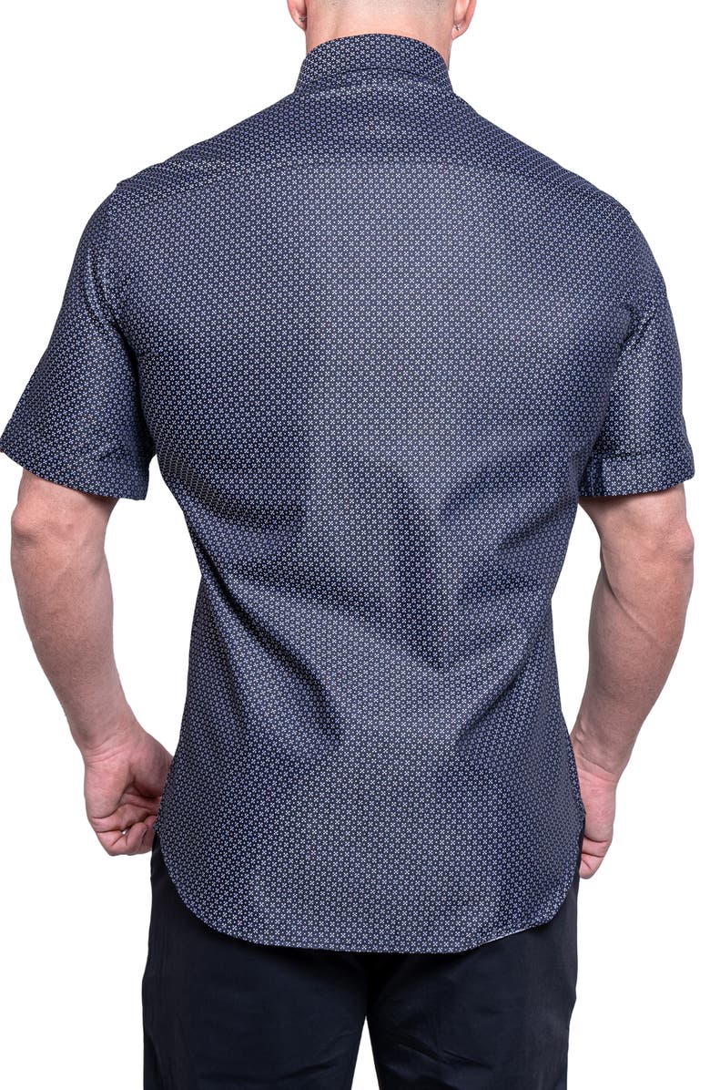 Maceoo Galileo Resistance0100 Black Short Sleeve Cotton Button-Up Shirt, Alternate, color, Black