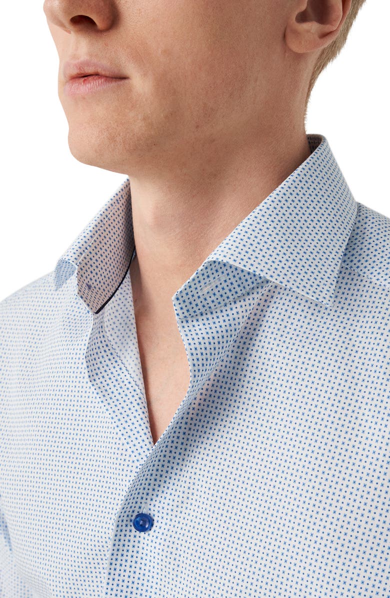 Eton Slim Fit Micro Geometric Cotton Twill Dress Shirt, Alternate, color,