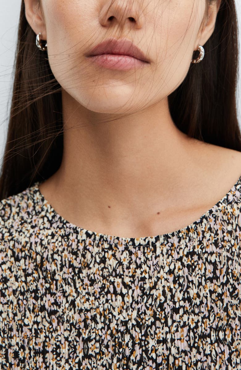 MANGO Floral Long Sleeve Midi Dress, Alternate, color, 