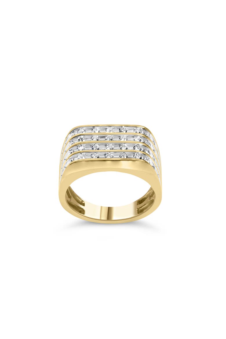 Men's 10K Yellow Gold 1.00 Cttw Diamond Multi Row Ring Band, Main, color, Yellow Gold