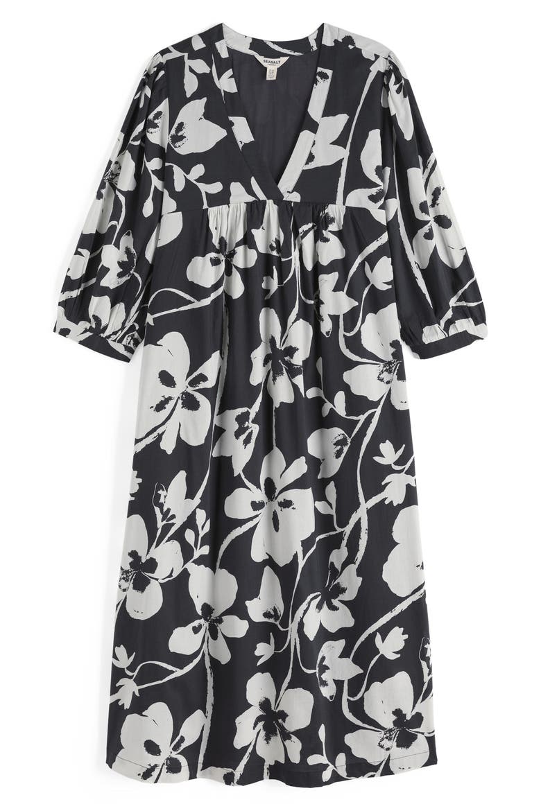 Earth Floral Organic Cotton Caftan Dress, Alternate, color, BLANK