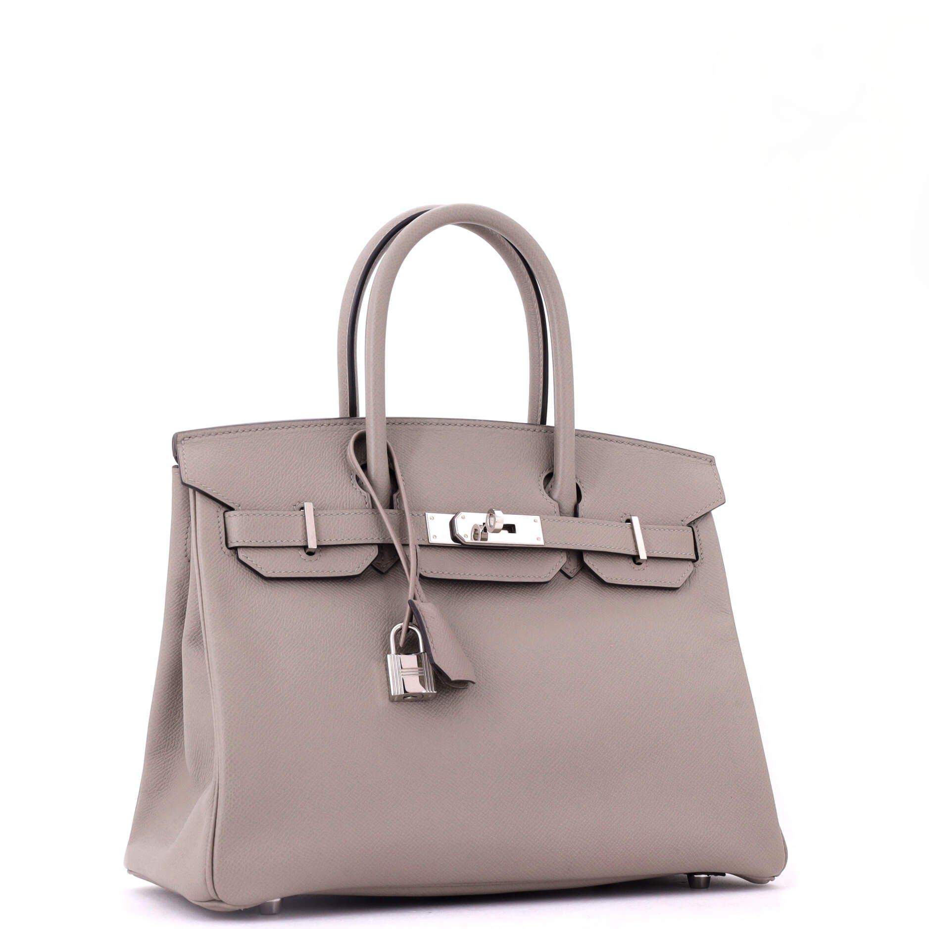 Pre-Owned Hermes Birkin Handbag Grey Epsom with Palladium Hardware 30, Alternate, color, Gris Asphalte