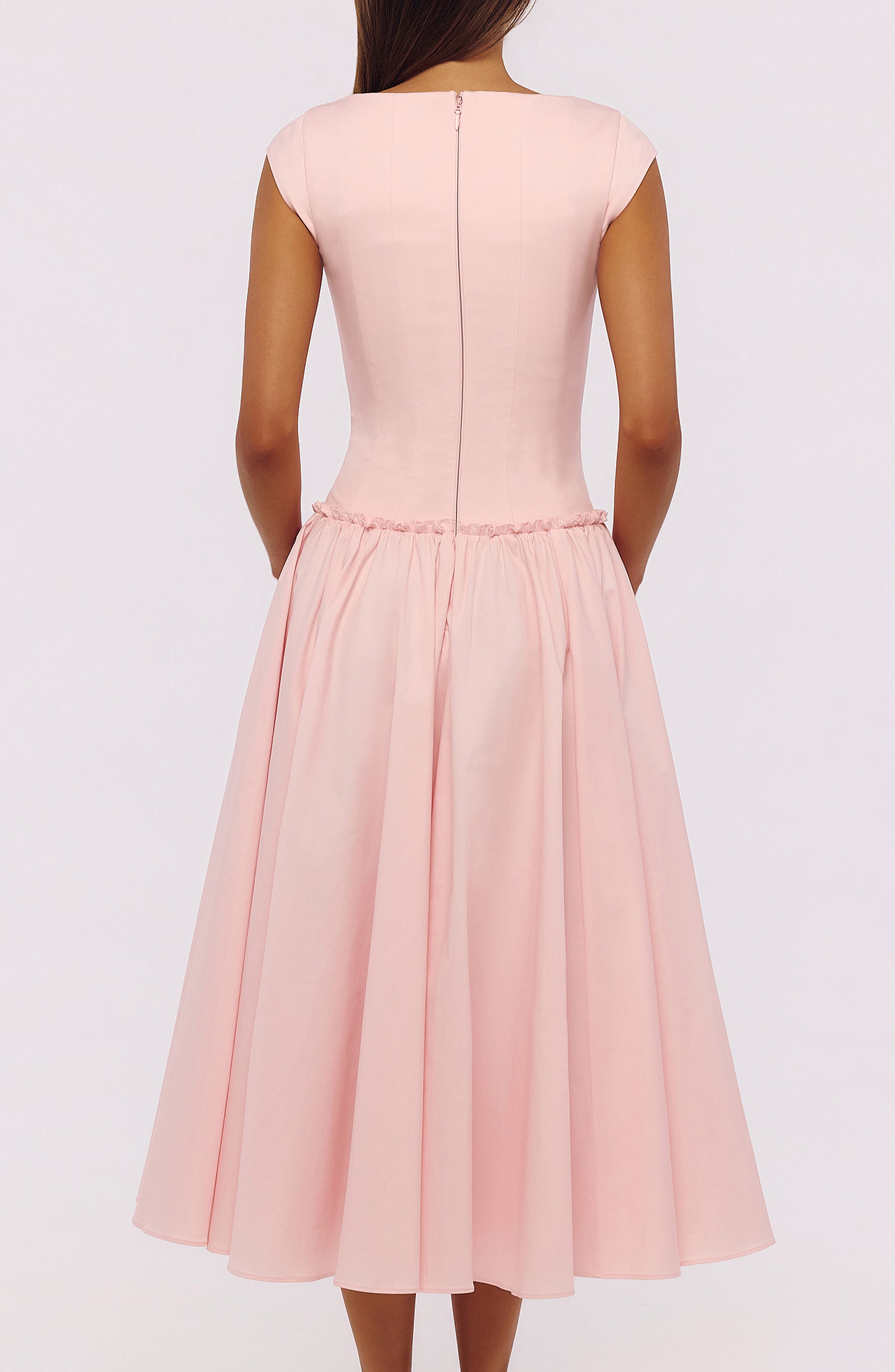 kaia cage back flare dress Kaia Cage Back Flare Dress Blue
