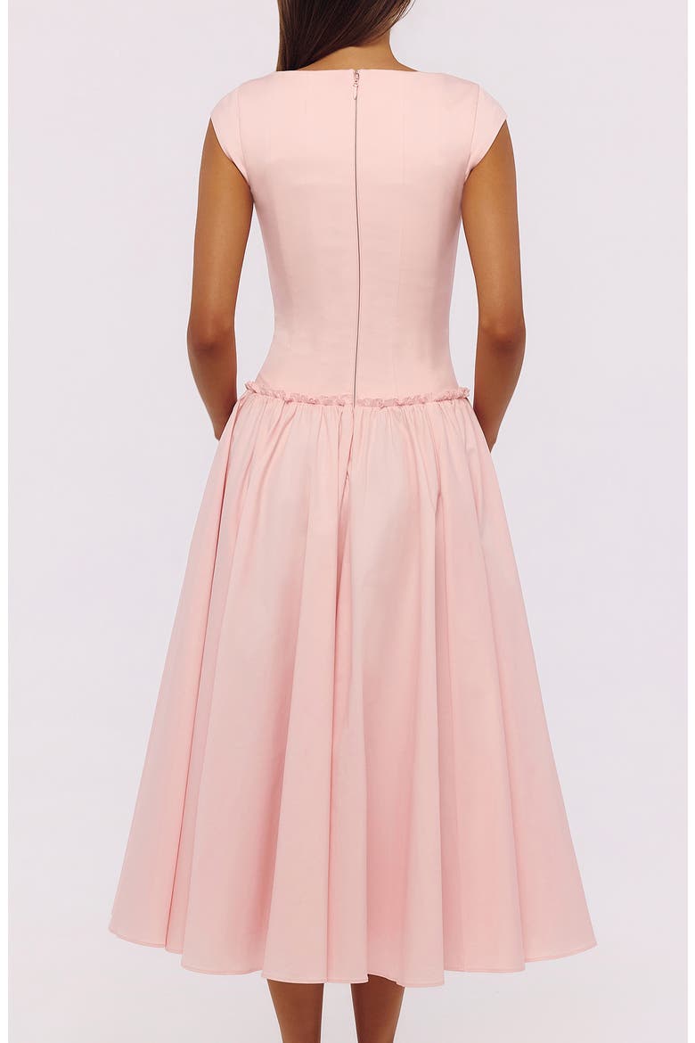Kaia Cap Sleeve Fit & Flare Midi Dress, Alternate, color, PINK