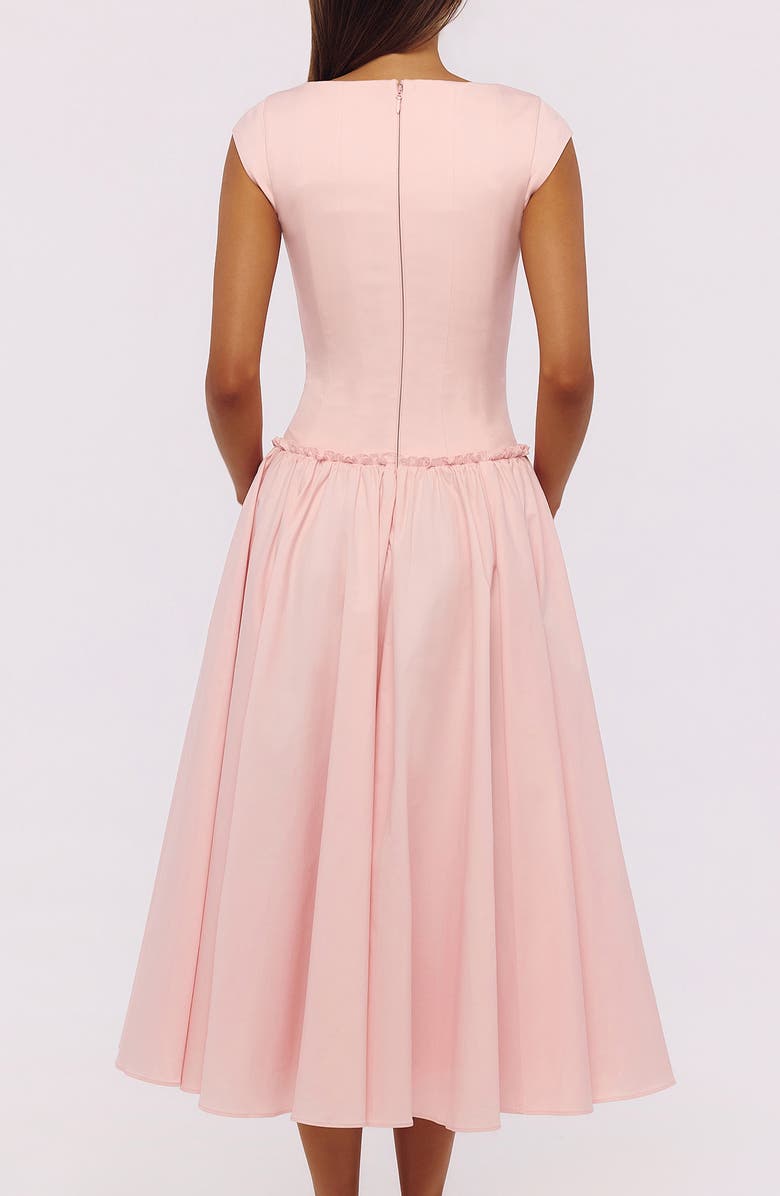 HOUSE OF CB Kaia Cap Sleeve Fit & Flare Midi Dress, Alternate, color, Pink