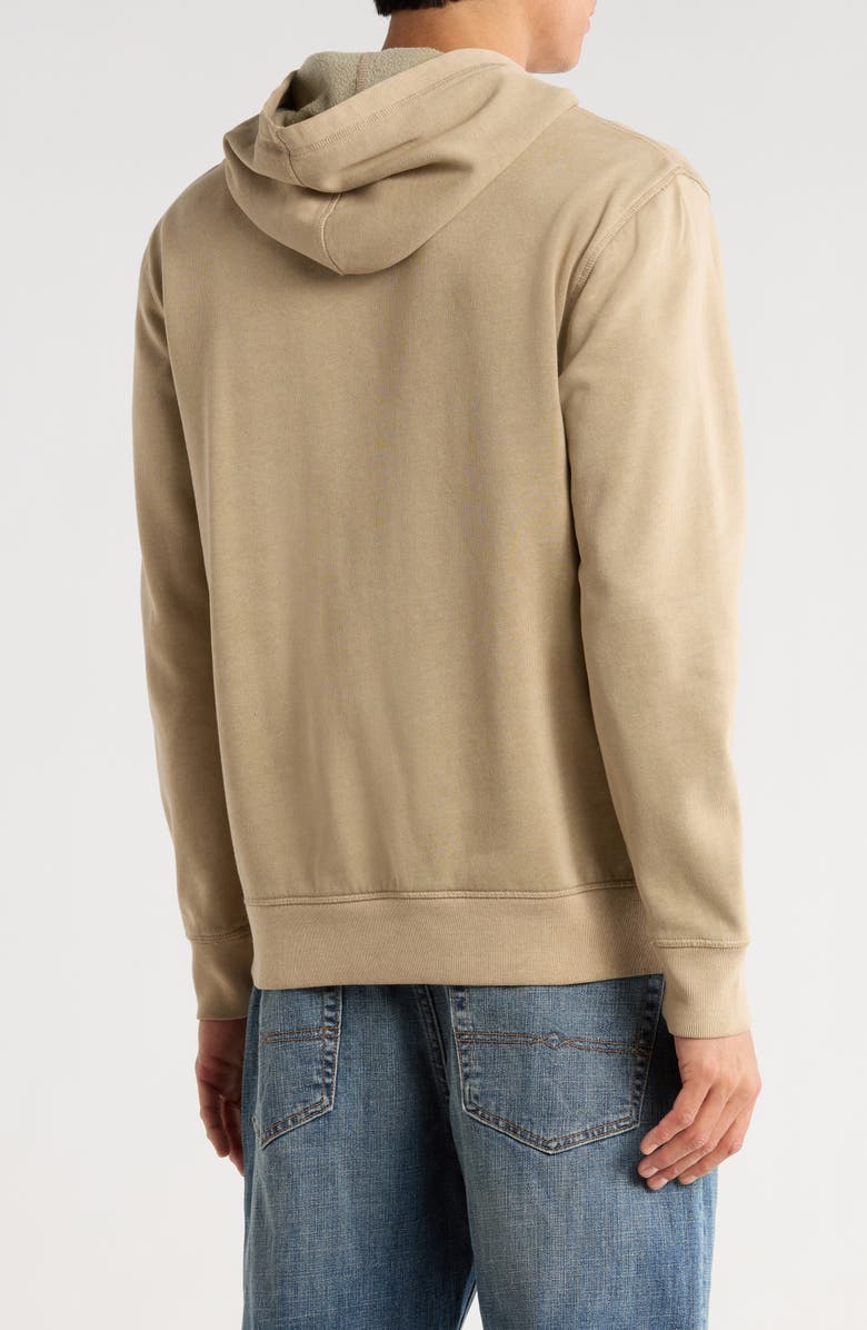 Lucky Brand Logo Washed Fleece Graphic Hoodie, Alternate, color, Silver Mink