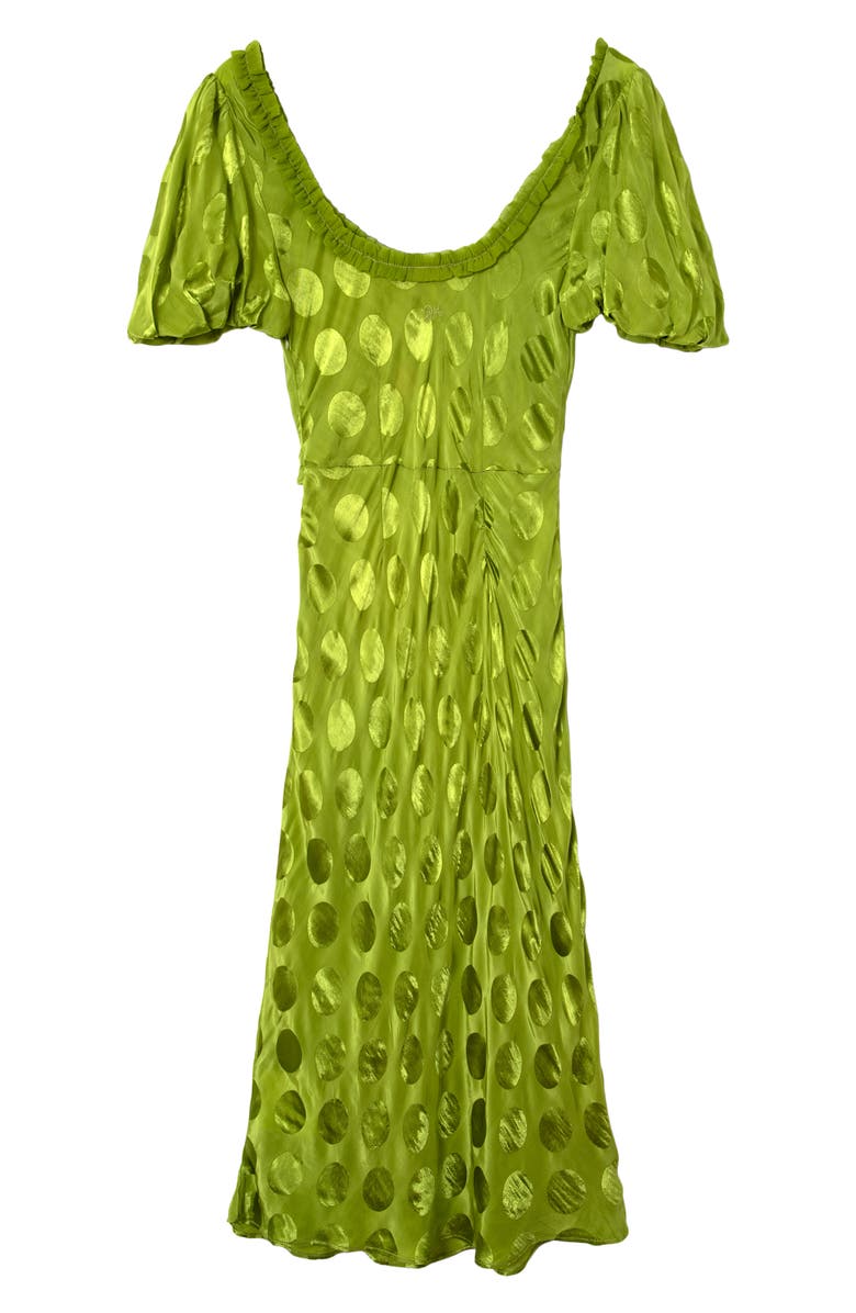 Damson Madder Aoife Dot Satin Jacquard Minidress, Alternate, color, Green