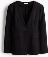 H&M Collarless Jersey Blazer