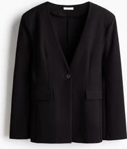 H&M Collarless Jersey Blazer