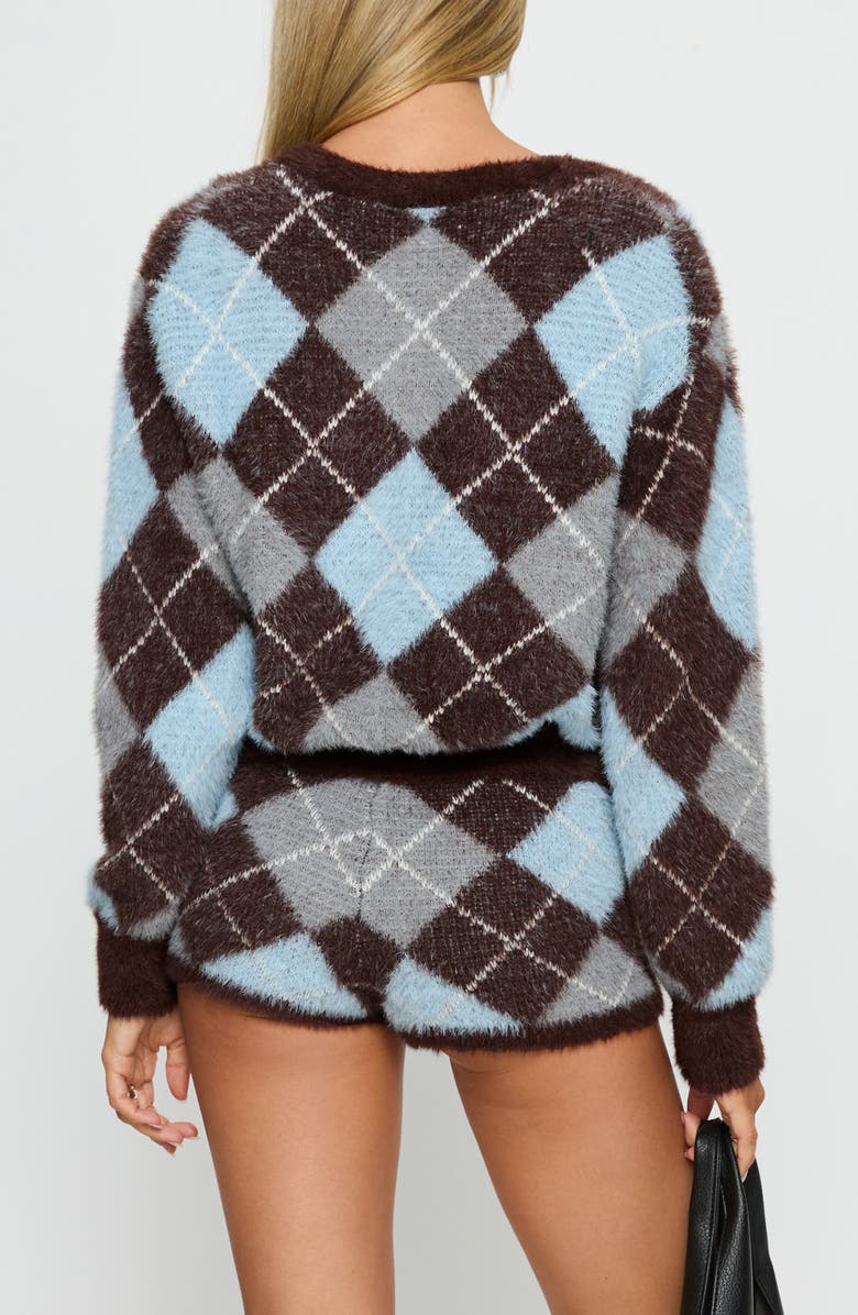 Princess Polly Kenlea Argyle Cardigan, Alternate, color, Blue Argyle