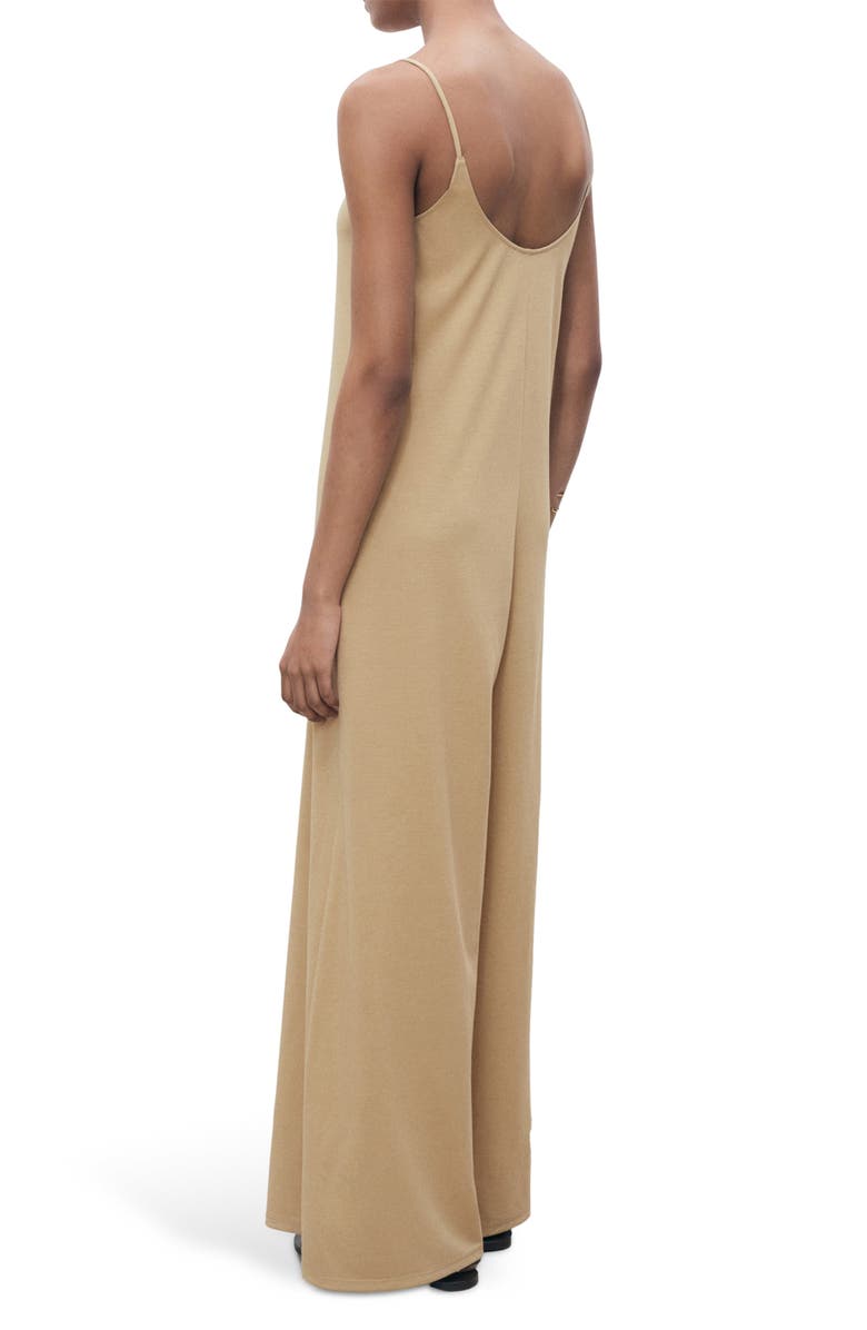 MANGO Sleeveless Wide Leg Jumpsuit, Alternate, color, Medium Brown