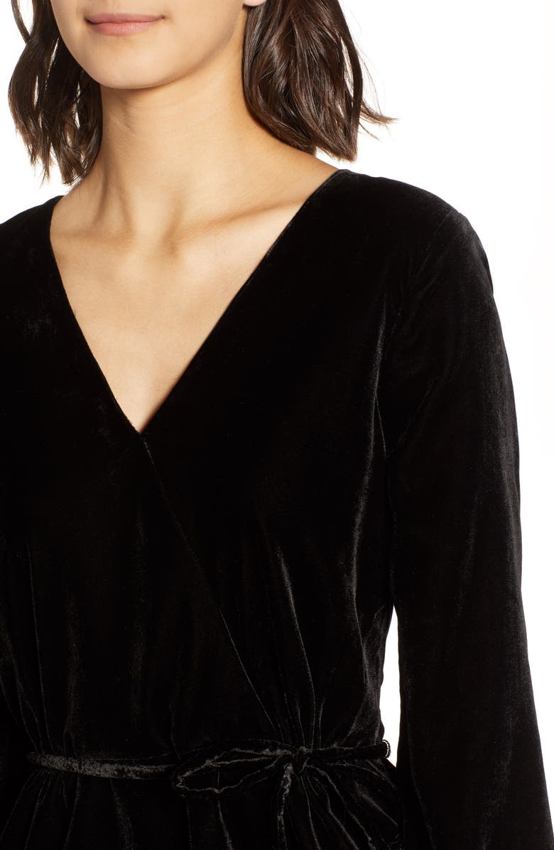 J.Crew Faux Wrap Velvet Top, Alternate, color,