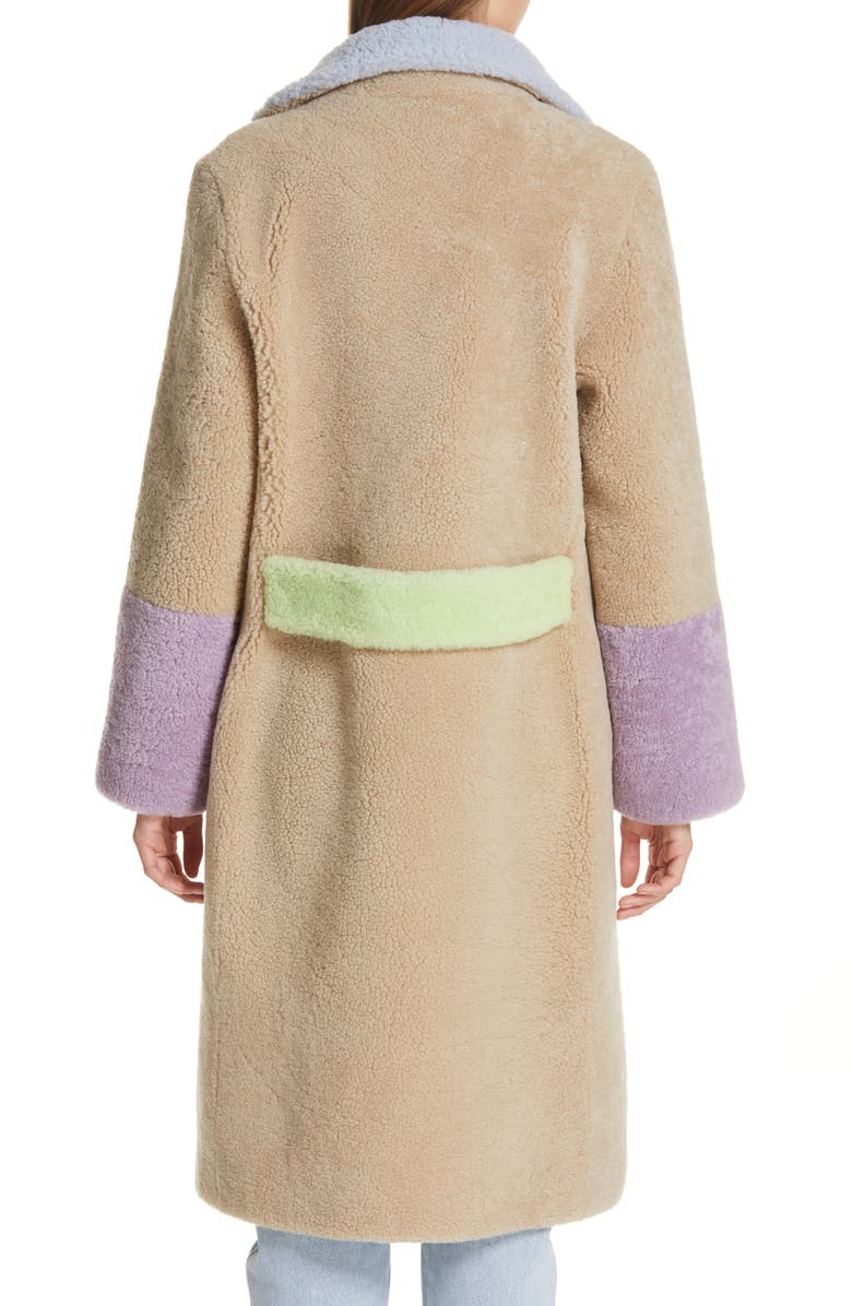 Saks Potts Febbe Buckle Closure Genuine Shearling Coat, Alternate, color,