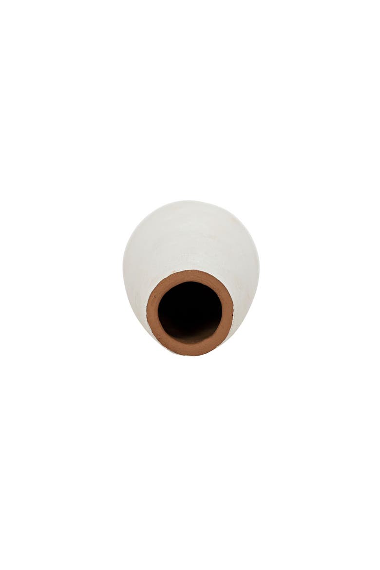 5" Small White Terracotta Tapered Elegant Tabletop Bud Vase, Alternate, color, White