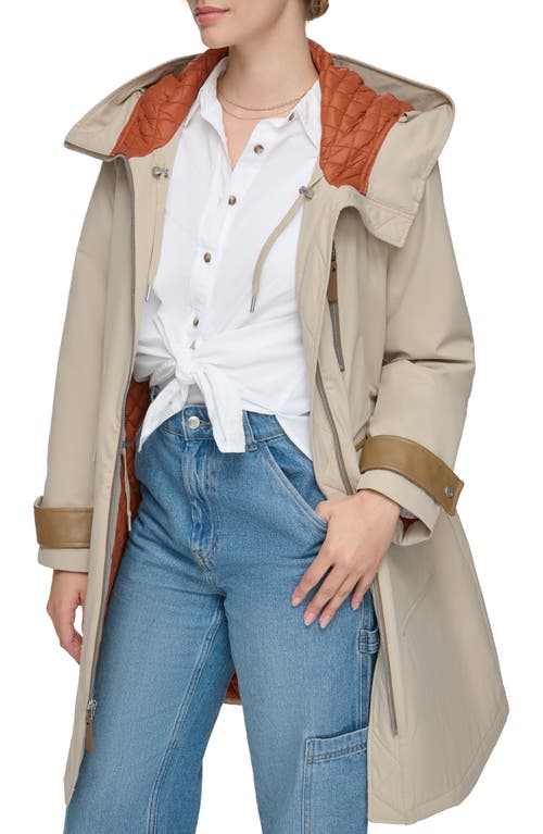 Andrew Marc Water Resistant Hooded Jacket In Antler