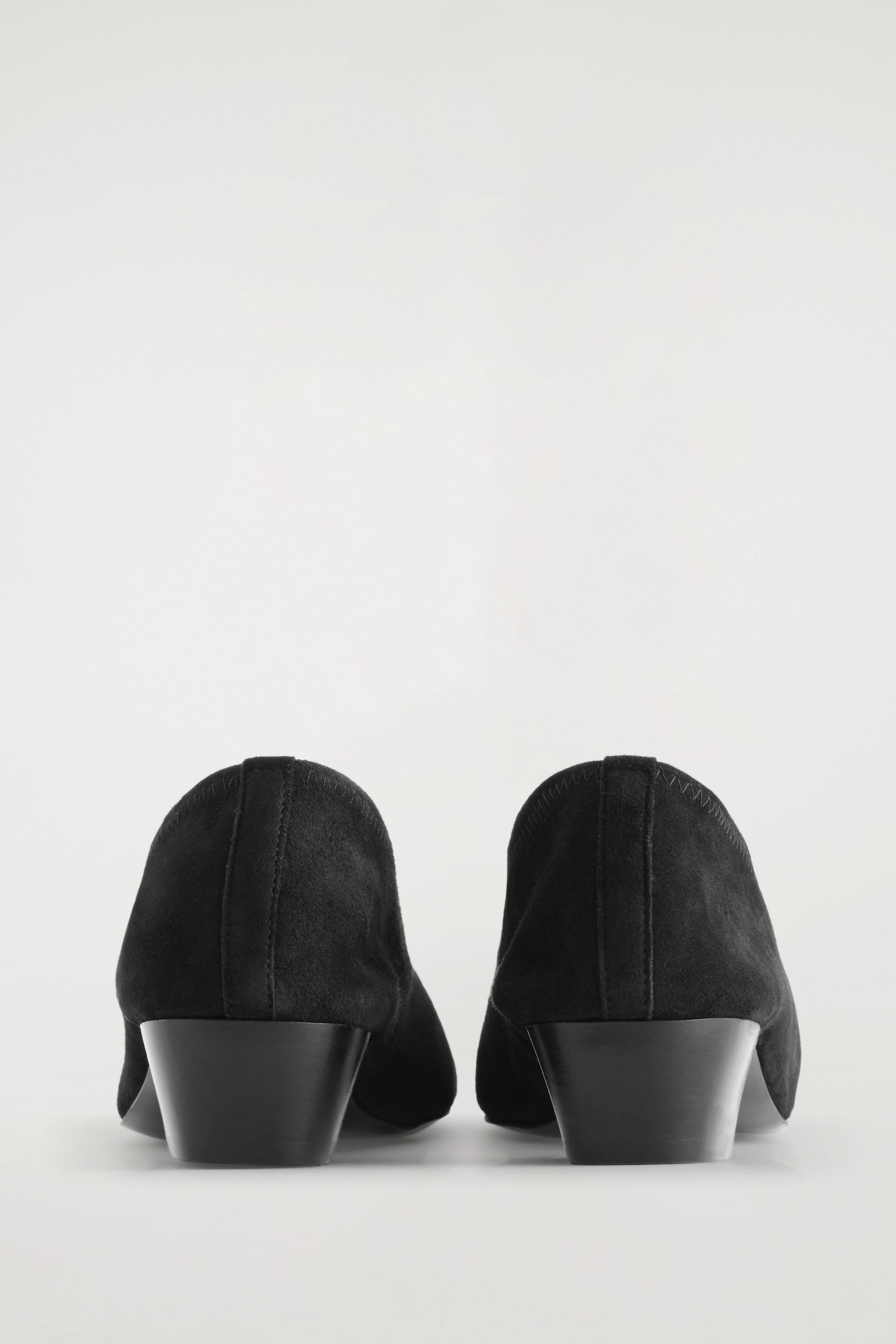 COS Suede Heeled Ballerinas, Alternate, color, Black