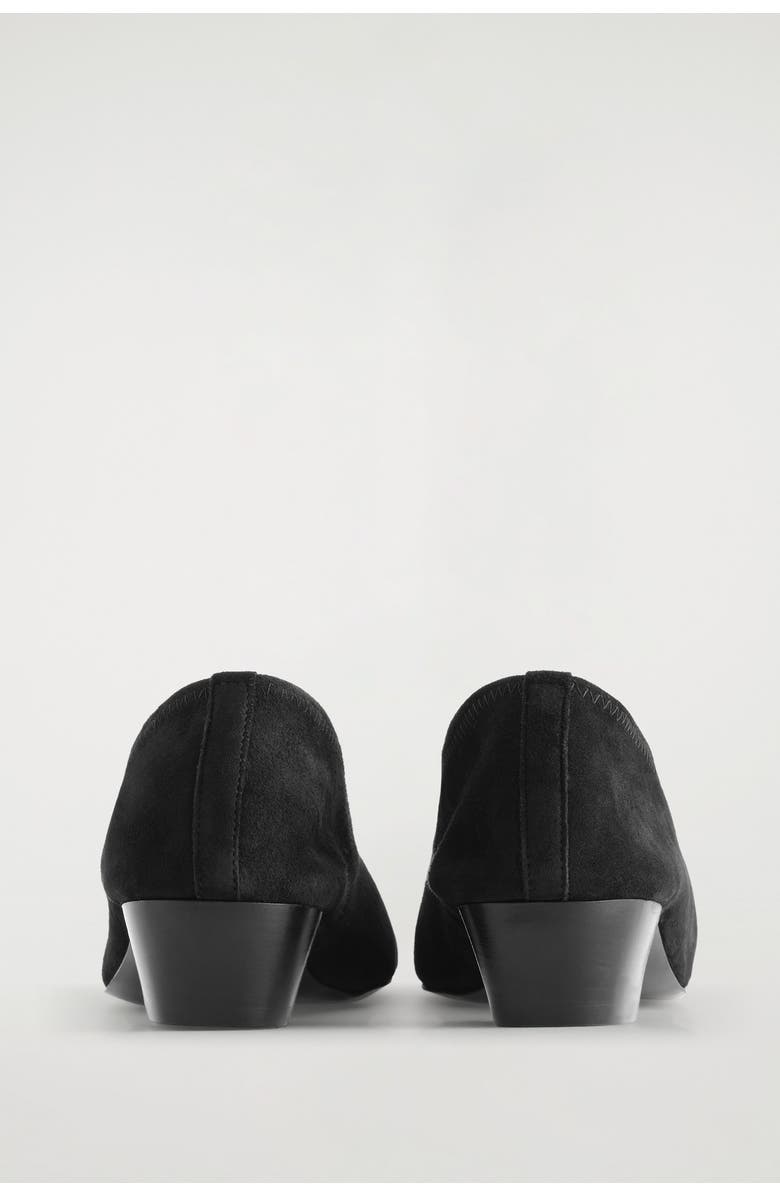 COS Suede Heeled Ballerinas, Alternate, color, Black