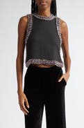 L'AGENCE Bastia Embellished Trim Crop Tank